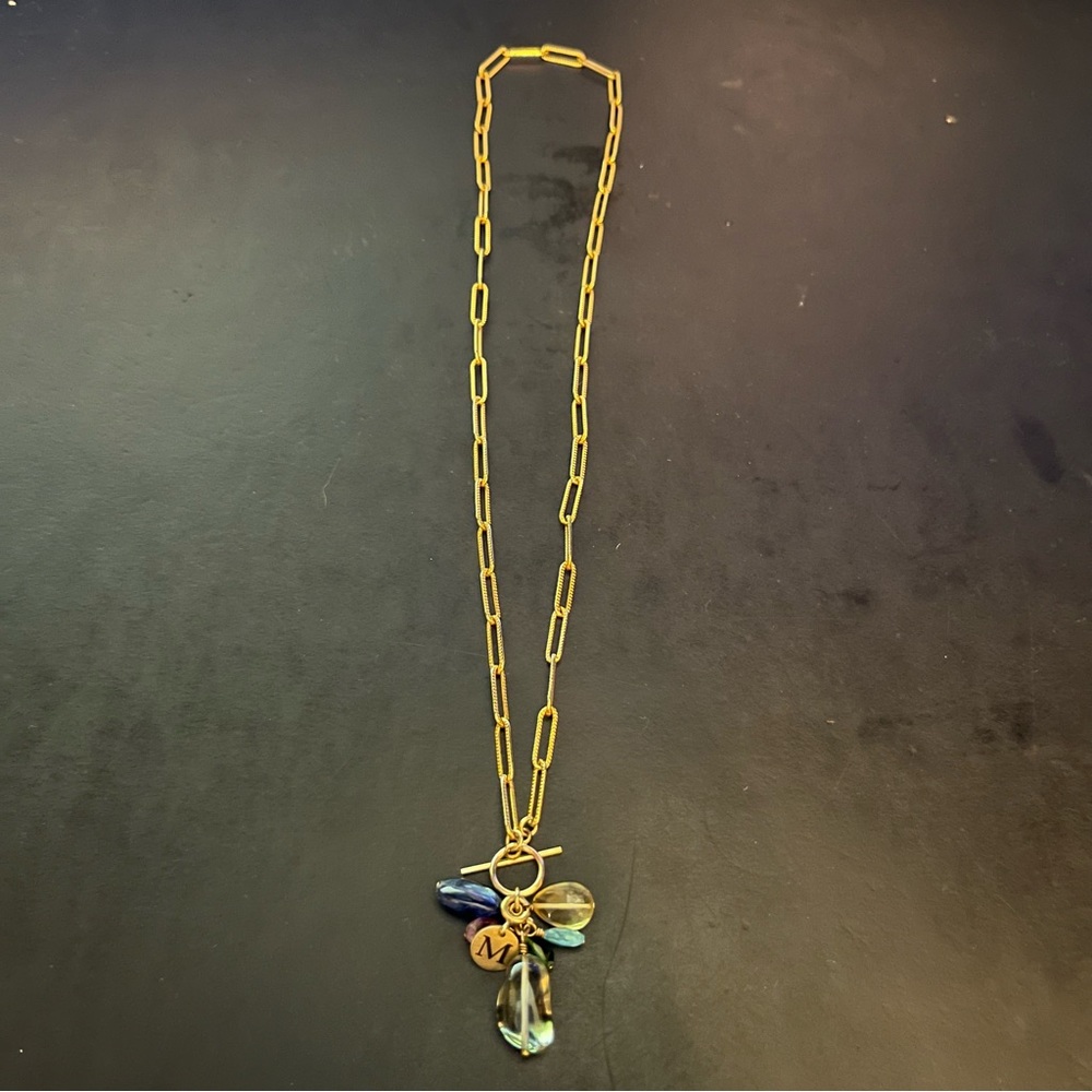Heidi J. Hale 14k gold filled Say It On a Cluster 20” necklace w gemstones